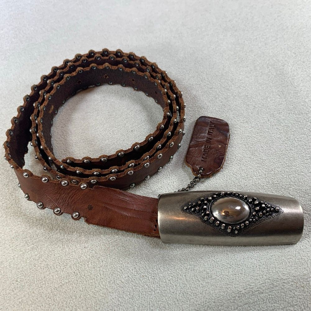 Fabio Corti vintage belt buckle Leather made in Italy